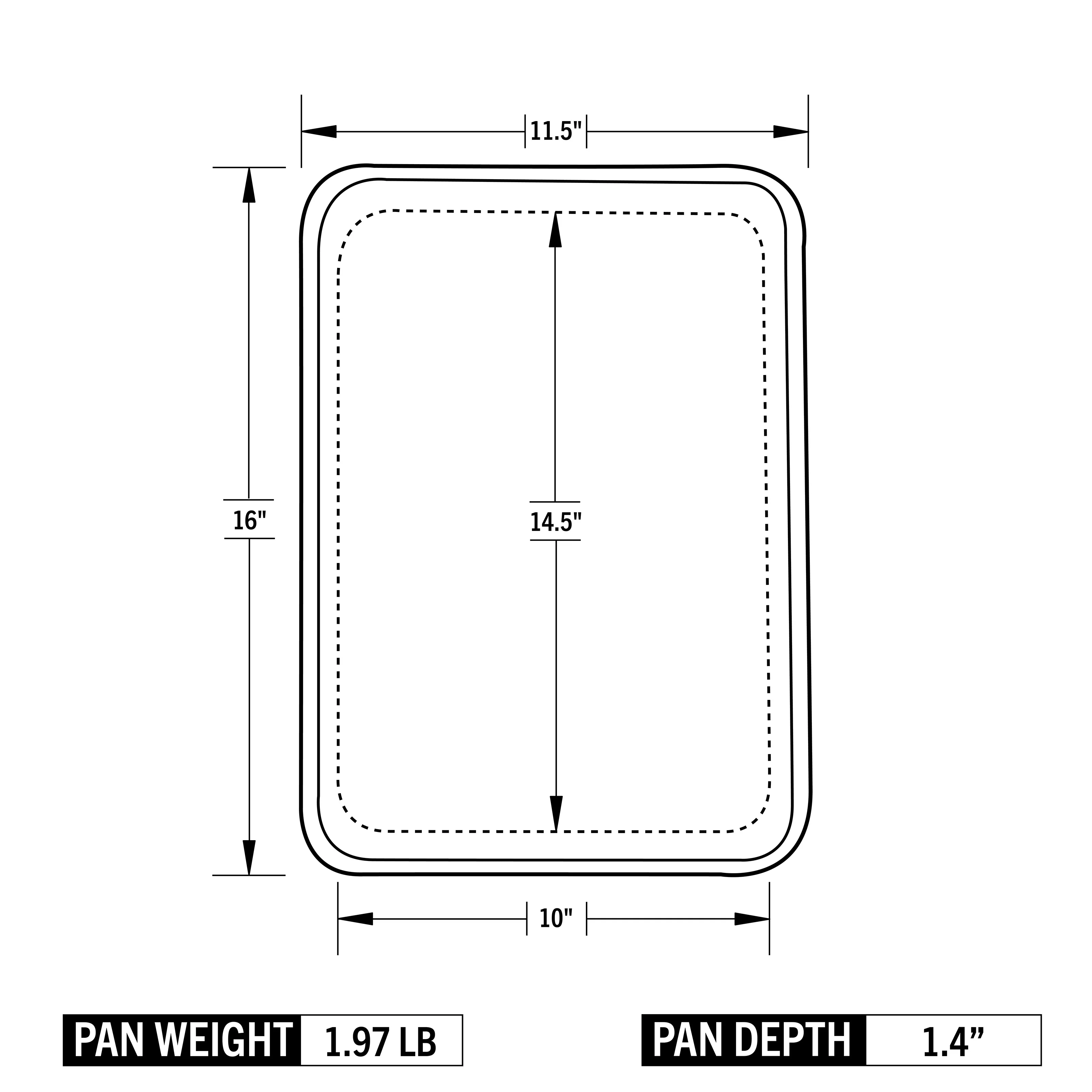 11" x 16" Stainless Steel Rimmed Baking Pan - Image 3